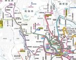 東急バスの区内北西部の路線図＝同社提供