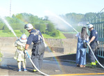 青葉消防署による放水体験