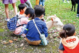 小動物とふれあえる「こども動物園」は毎年人気