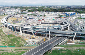 港北ＪＣＴ付近の状況（5月7日撮影）＝首都高（株）神奈川建設局提供