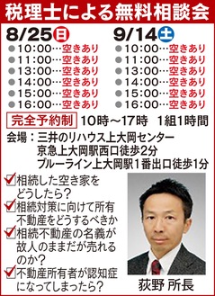 税理士による無料相談会を開催