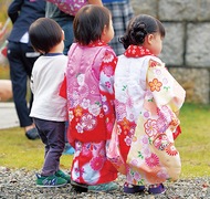 学問の神様に七五三詣り