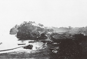 屠牛場　明治３年（1870年）The Far East　横浜開港資料館所蔵