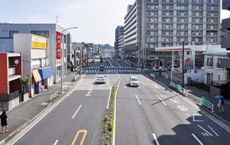 無電柱化が完了した、山下本牧磯子線