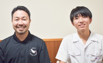 河野教諭（左）と石田さん