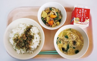 市内小学校で4月に提供された給食