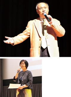 民生委員について語る松藤氏（上）と田邉会長