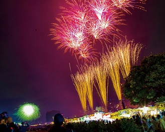 昨年10月開催の花火大会の様子（川崎市提供）