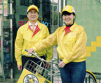 自転車部隊で文具配達