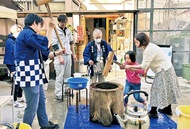 和が家で餅つき