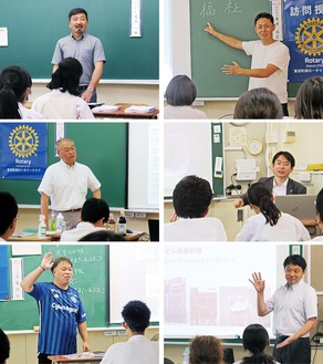 左上から時計回りに（順不同・敬称略）足立一郎／（株）足立造園、奥澤高広／（株）クロニクル、稲垣康治／稲垣耳鼻咽喉科医院、渋谷俊彦／ＣＨＣシステム（株）、近藤安弘／（株）ゼルビア、吉林等／日本アルコール物流（株）