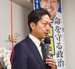 選挙戦を振り返る高田昌慶氏