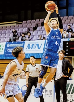 シュートをする丹野合気選手（提供写真）