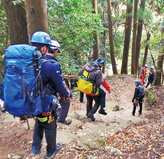 遭難者の救助の様子