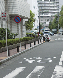 市役所本館裏の道路も規制エリアに