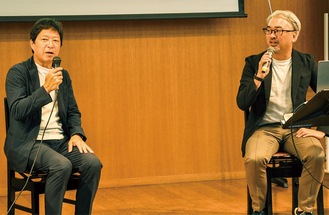 「地域を活かす食の力」をテーマに海軍カレー事業者の鈴木氏（左）がトーク