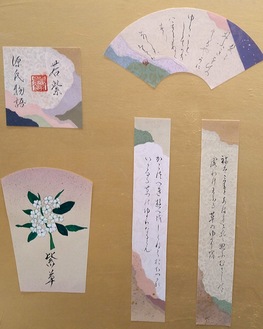 展示される書道作品の一部（提供）