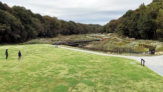 緑に囲まれた谷戸の景観を眺められる遠藤笹窪谷公園