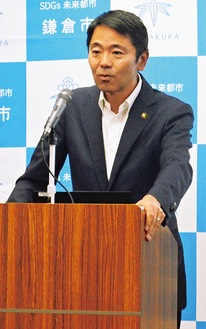 宣言をした松尾市長