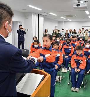 少年消防クラブが結成式