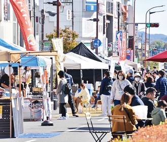 歩行者天国になった市道6号線（写真は前回：秦野市提供）