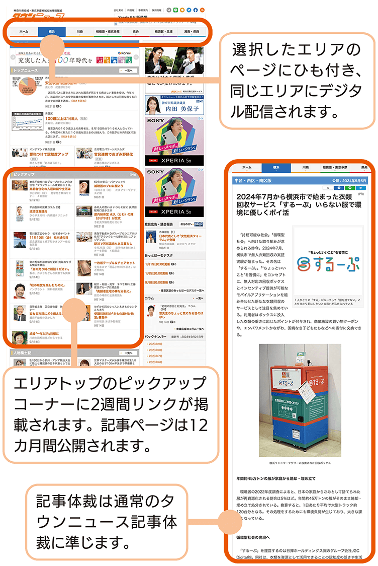 Webタイアップ広告エリアページ